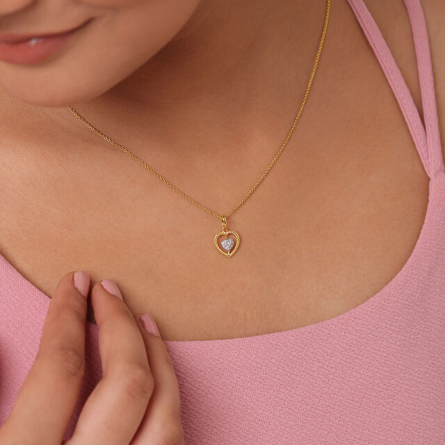 Cupid Edit Dancing Hearts 14KT Gold & Diamond Pendant,,hi-res image number null