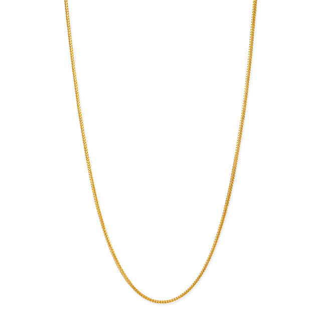 22KT Yellow Gold Effulgent Subtle Heart Carved Motif Gold Chain,,hi-res view 1