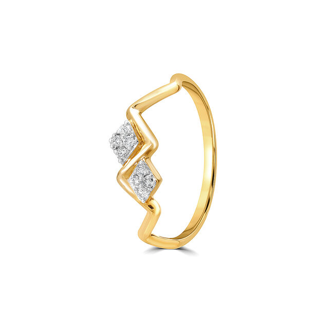 14KT Yellow Gold Icy Summit Diamond Finger Ring,,hi-res image number null