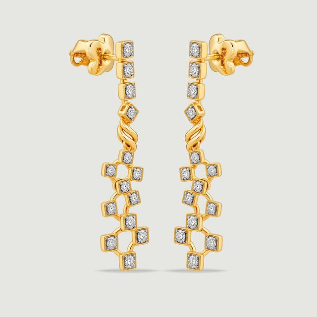 Lattice Lights Diamond Drop Earrings,,hi-res image number null