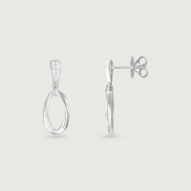 Bold Shine Silver Drop Earrings,,hi-res image number null