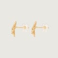 Twisted Rhythm Gold Stud Earrings,,hi-res view 2