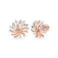 14kt Rose Gold Simple Floral Stud Earrings,,hi-res view 2
