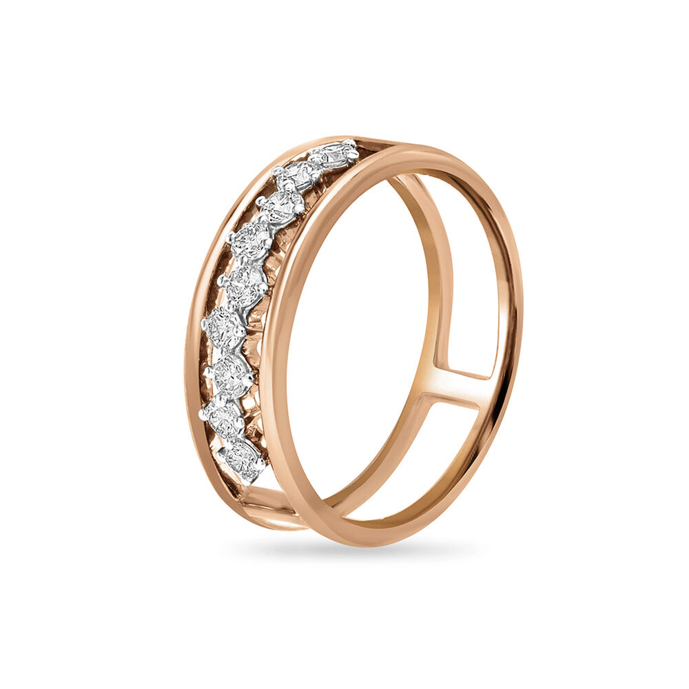 14 KT Rose Gold Half Eternity Diamond Ring