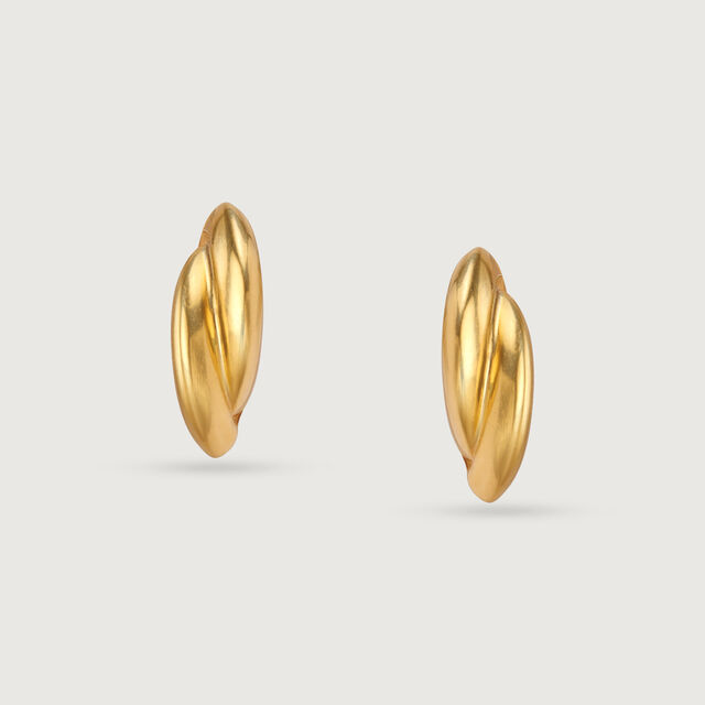 22KT Yellow Gold Sharp Stylish Stud Earrings,,hi-res image number null