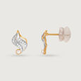 Cascading Rivulet 14 Kt Pearl & Diamond Stud Earrings,,hi-res view 4