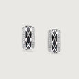 Shimmer Crush Silver Hoop Earrings,,hi-res view 4