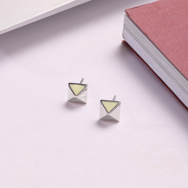 Subtle Edge Silver Stud Earrings,,hi-res image number null