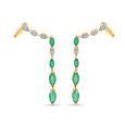 14KT Yellow Gold Luminous Emerald Drop Earrings,,hi-res view 2