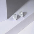 Sculpted Glow Silver Stud Earrings,,hi-res view 1