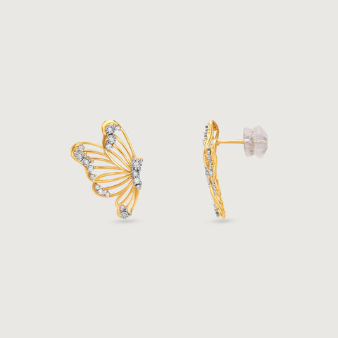 Butterfly Whisper Diamond Stud Earrings