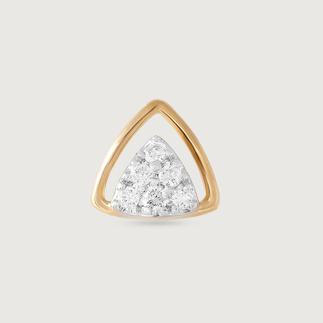Triangular Brilliance Gold and Diamond Nose Pin,,hi-res image number null