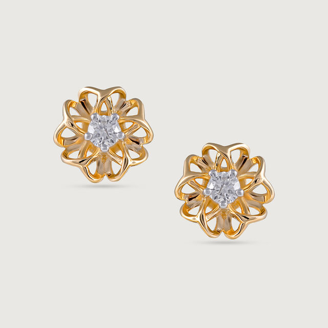 Crochet Charm Gold and Diamond Nose Pin,,hi-res image number null