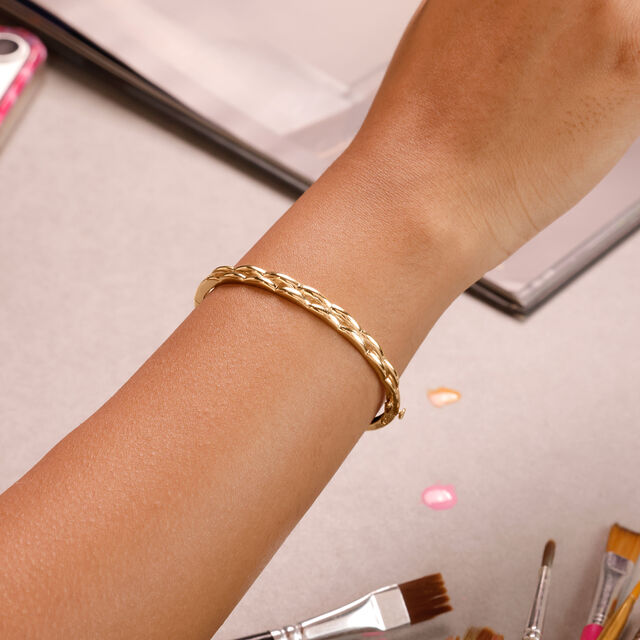 Elegant Twisted Gold Bangle,,hi-res image number null