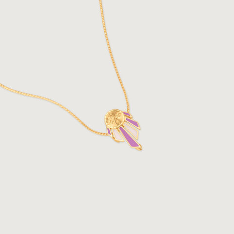 Luminous Enamel Gold Brooch Pendant