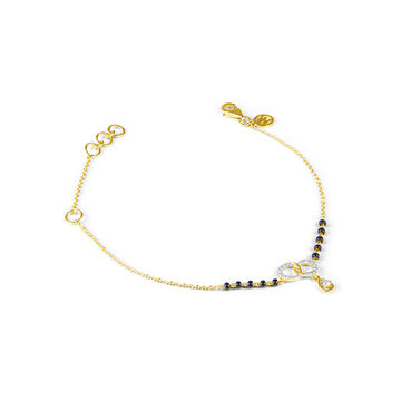 14KT Yellow Gold Magical Mangalsutra Bracelet with Studded Diamonds