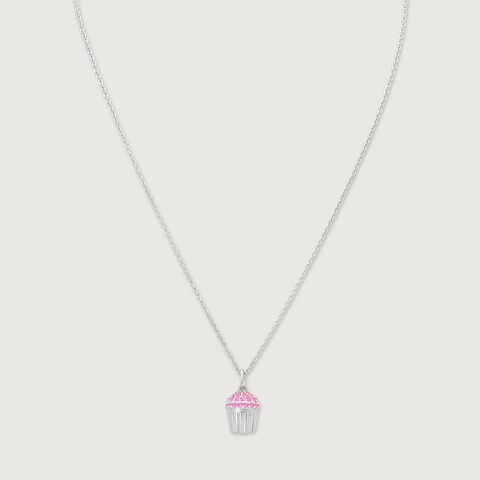 Bubbly Cupcake Silver Necklace