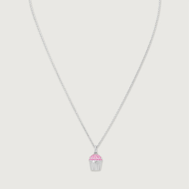 Bubbly Cupcake Silver Necklace,,hi-res image number null