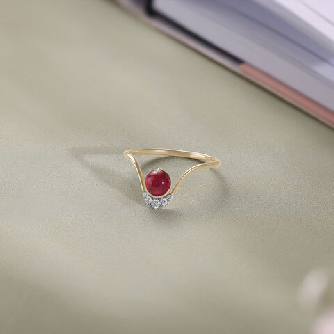 Berry Orbit Ruby & Diamond Ring