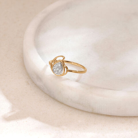 Fluid Embrace Diamond Platinum Gold Ring