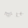 Gleaming Arc Silver Stud Earrings,,hi-res view 4