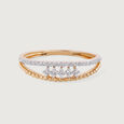 Radiant Duo Gold & Diamond Finger Ring,,hi-res view 3