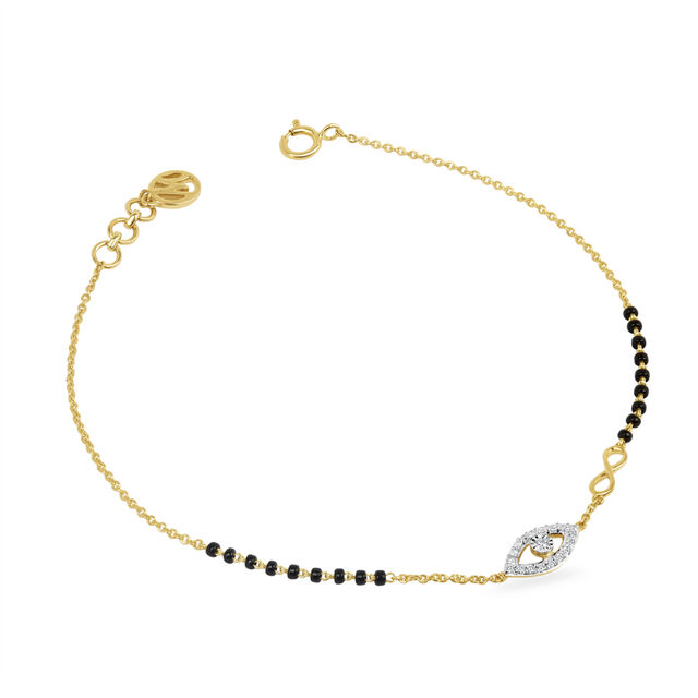 14KT Yellow Gold Evil Eye Mangalsutra Bracelet,,hi-res image number null