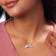Blissful Ladybug Silver Necklace,,hi-res view 2