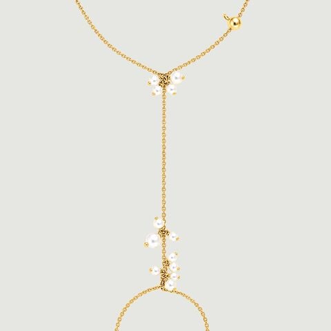 Delicate Luminous Pearl Hand Chain