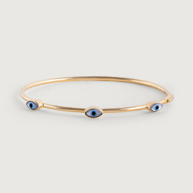 Cosmic Elegance Evil Eye Gold Bangle,,hi-res image number null