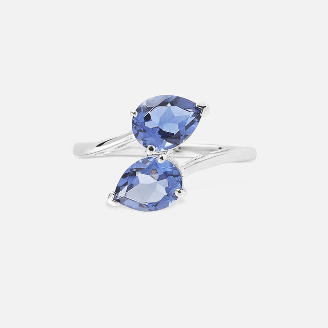 Electric Blue Silver Finger Ring,,hi-res image number null