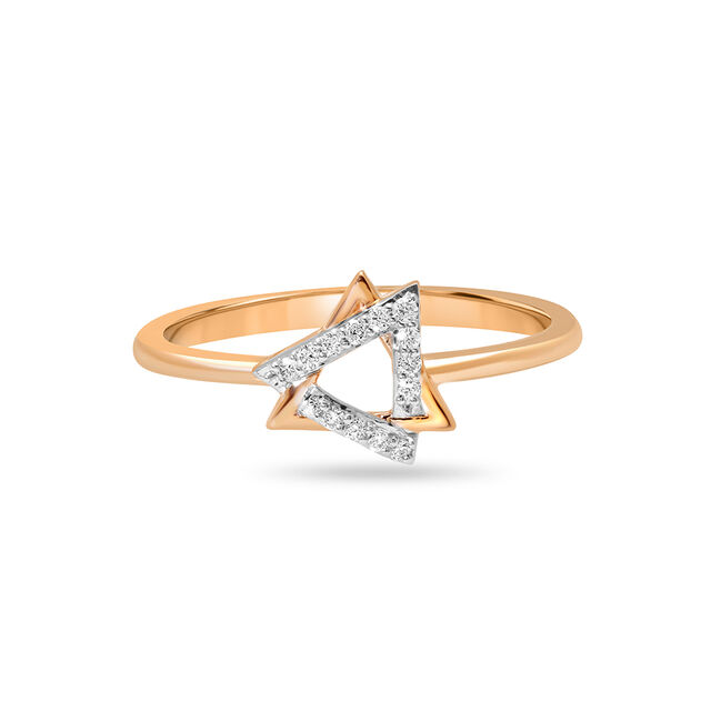 14KT Rose Gold Twinning Trinket Diamond Finger Ring,,hi-res image number null