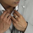 Bold Chevrons Gold & Diamond Finger Ring for Men,,hi-res view 2