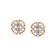 14KT Yellow Nine Diamond Stud Earrings,,hi-res view 1
