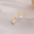 Ribbon Kiss Crystal White Earrings,,hi-res view 1