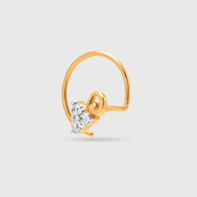 14KT Yellow Gold Diamond Nose Pin,,hi-res image number null