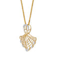 14KT Yellow Gold Web Of Beauty Diamond Pendant,,hi-res view 3
