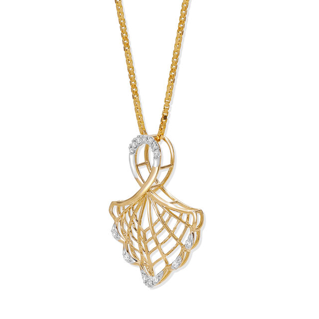 14KT Yellow Gold Web Of Beauty Diamond Pendant,,hi-res image number null