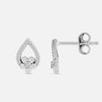 Floral Embrace Silver Stud Earrings,,hi-res view 4