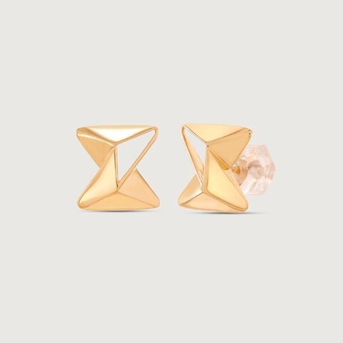 Edgy Prism Gold Stud Earrings