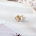 Crochet Charm Gold and Diamond Nose Pin,,hi-res view 1