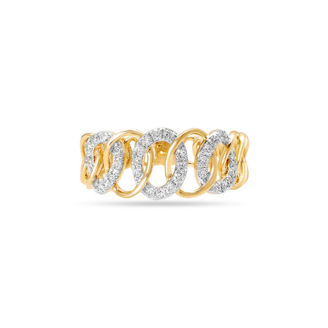 14KT Yellow Gold Linked in Love Diamond Finger Ring,,hi-res view 2