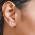 14 KT Yellow Gold Sparkling Diamond Stud Earrings,,hi-res view 3