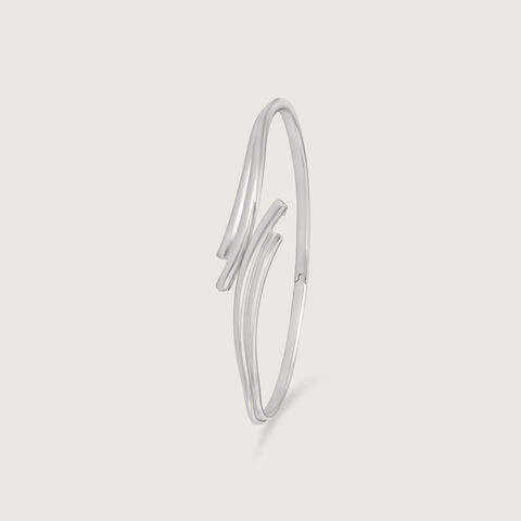 Sleek Swirl Silver Bangle