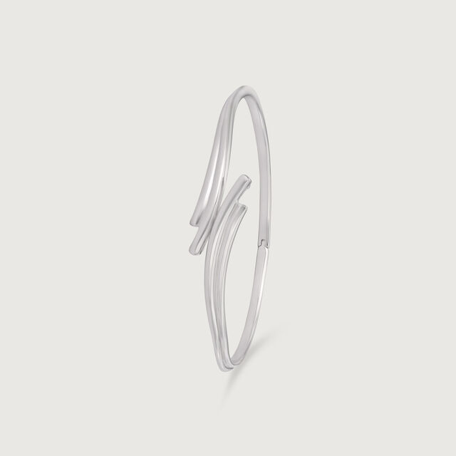 Sleek Swirl Silver Bangle,,hi-res image number null