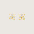 Exquisite Flourishing Diamond Platinum Gold Stud Earrings,,hi-res view 3