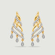 Luminous Rippling Diamond Drop Earrings,,hi-res view 3