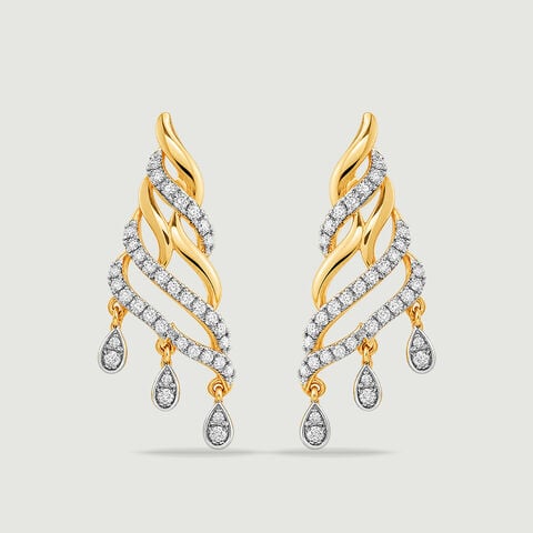 Luminous Rippling Diamond Drop Earrings