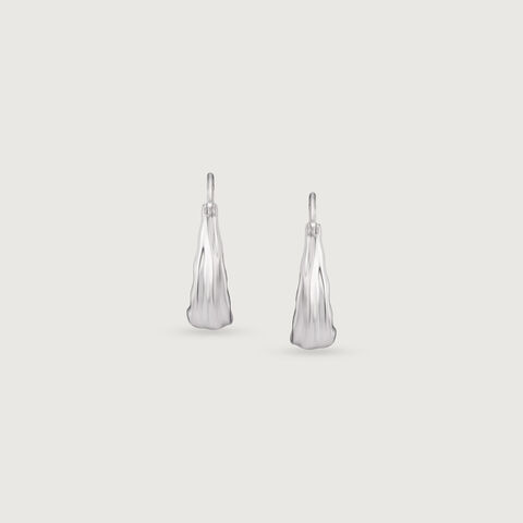 Ruffled Gleam Silver Earrings