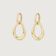 Fluid Drop Gold Hoop Earrings,,hi-res view 3